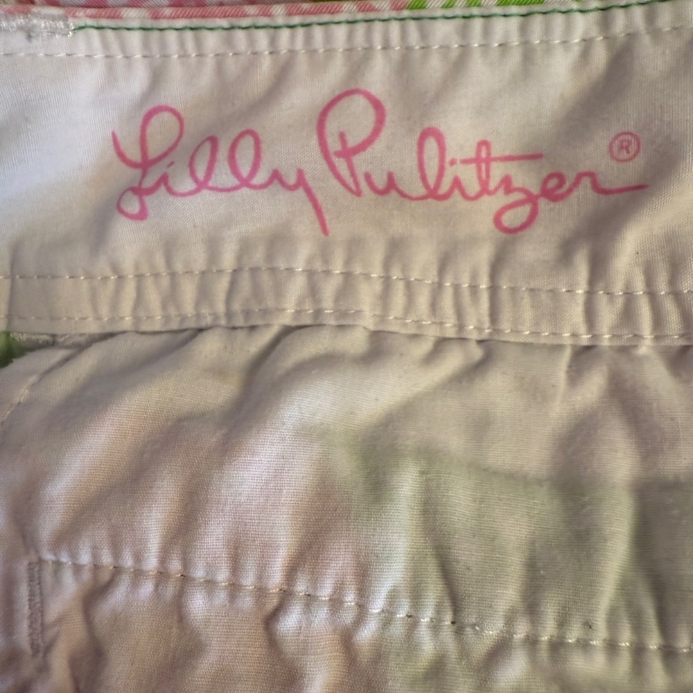 LILLY PULITZER Callahan Shorts 10 Limeade Cheat Ya Tropical Drinks Pink Green - Picture 5 of 6
